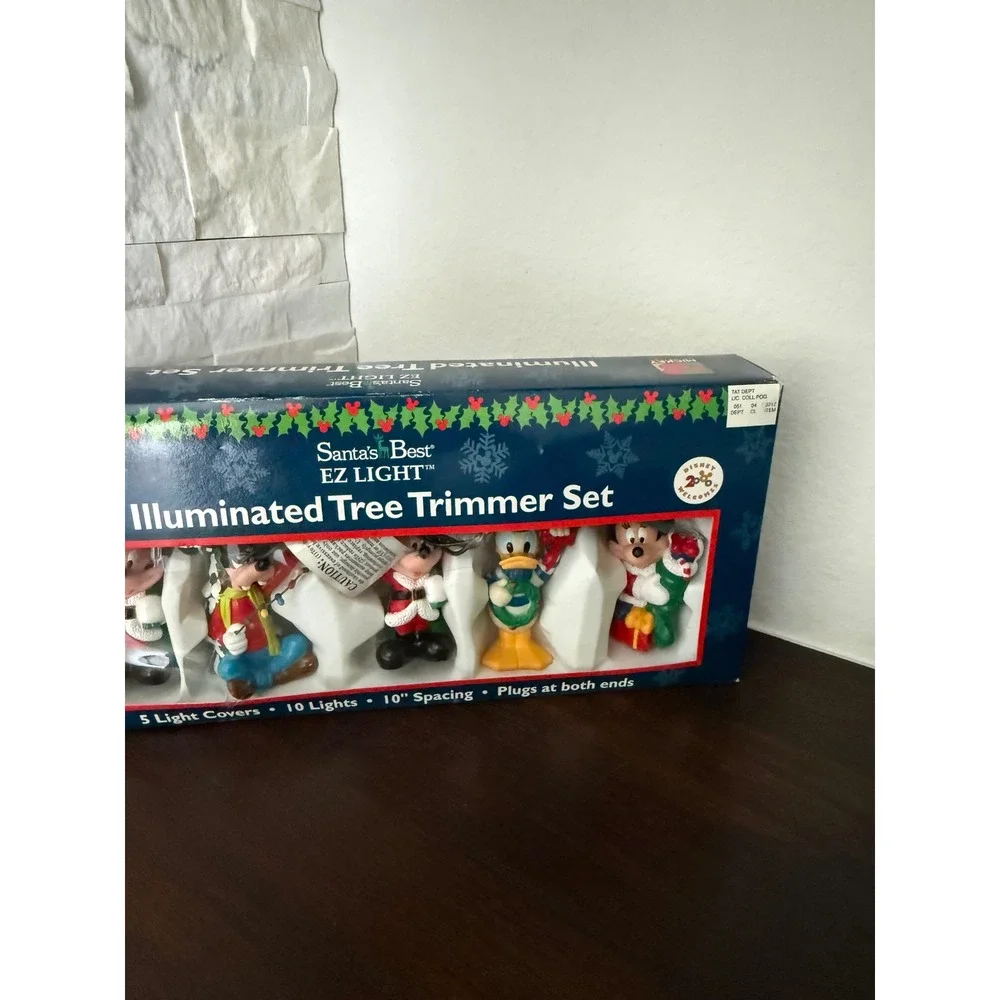 Vintage 1999 Santa's Best Disney Mickey Mouse Illuminated Tree Trimmer Light Set